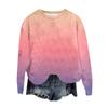 Women's Fashion Round Neck Pullover Top Long Sleeve Tee Printed Sweatshirt
