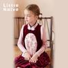 Little Naive Girls' Chinese-Style Embroidered Sequin Velvet Sleeveless Dress