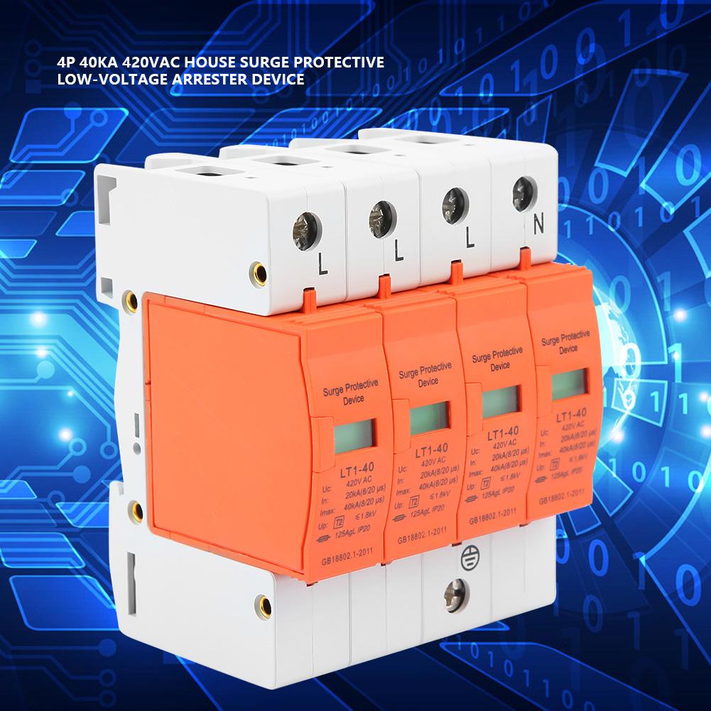 Arrester Device 2P 20kA-40kA 420vAC House Surge Protective Low-voltage Arrester Device Arrester Device 2P 20kA-40kA 420vAC House Surge Protective Low-voltage Arrester Device