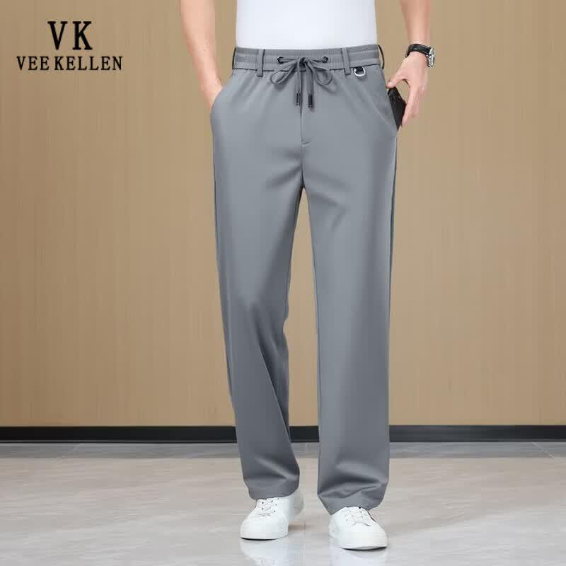 VEE KELLEN Men s Ice Silk Straight-Leg Casual Pants XL (132-154 lbs)