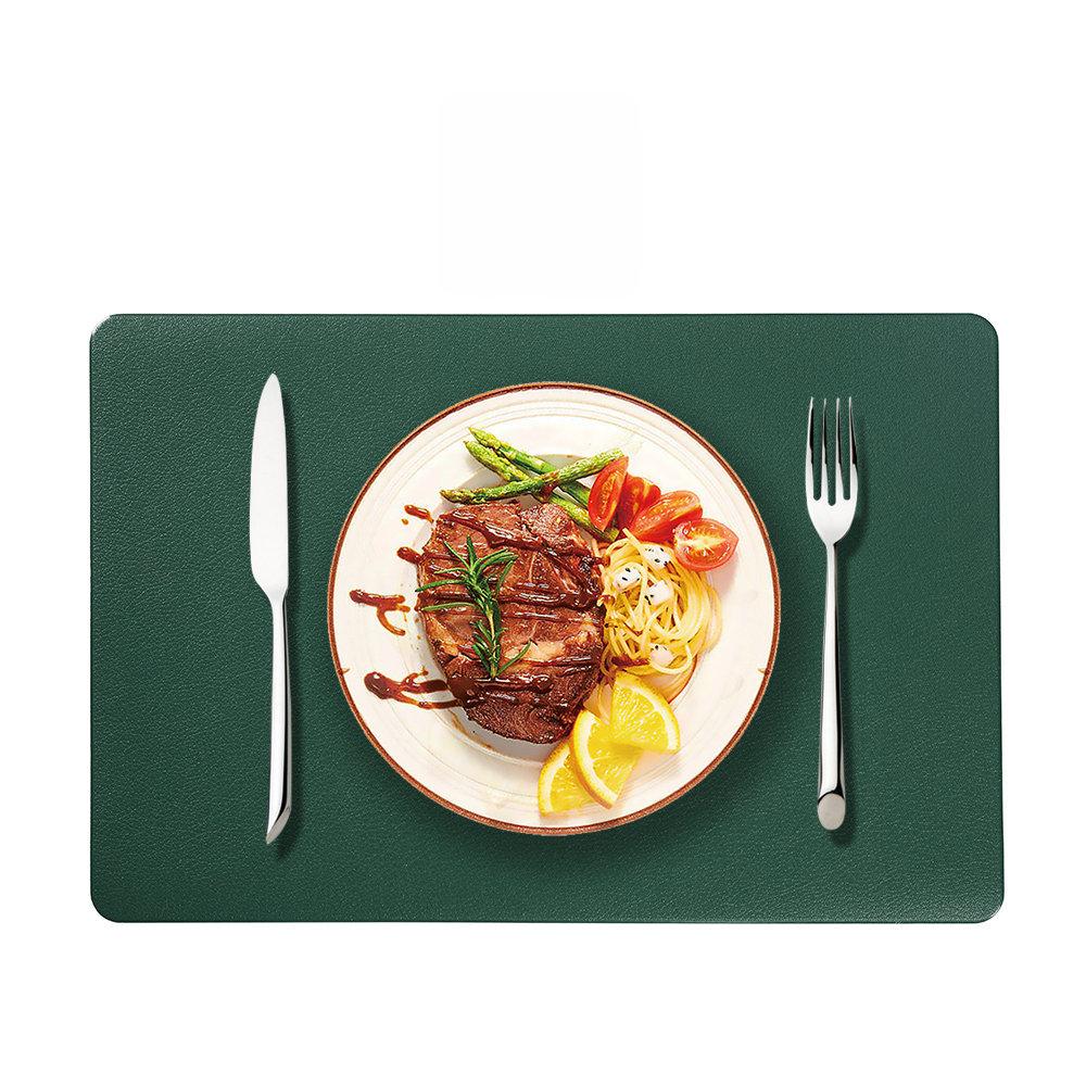 1/6/10PCS Placemats Leather Table Mats Waterproof Heat-Resistant Easy to Clean for Dining Table Set Kitchen Table Light Blue