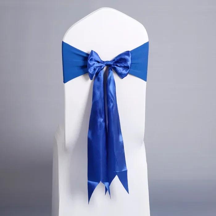 Wedding Decoration Satin Chair Sash Colour Design Bow Tie Birthday Party Festival Hotel Show Shiny Look Luxury Dining Room
