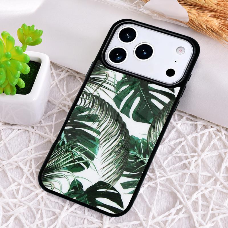 Monstera Leaves Tropical Leaf Shockproof Phone Case for iPhone 17 Air 16e 15 11 12 14 13 Pro Max Cover Coque