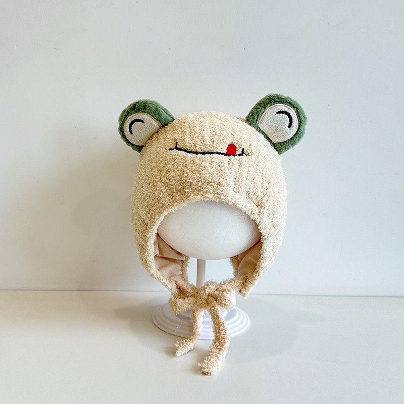 

Cute Big Eyes Pullover Cap Warm Coldproof Ear Protection Hat Plush Infant Knitted Outdoor Cap