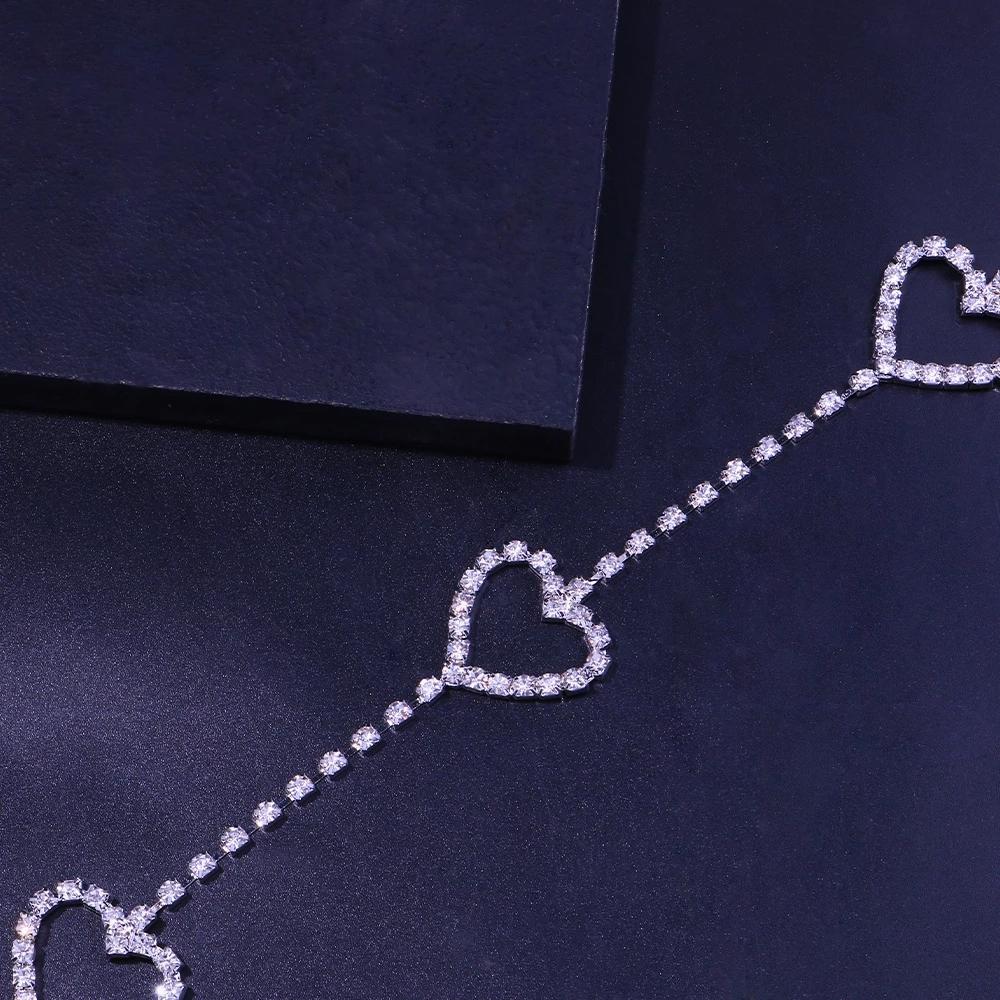 Stonefans Fashion Vintage Heart Thigh Chain Crystal Jewelry  Garter Personality Female Belt Belly Love Leg Chains for Women Body