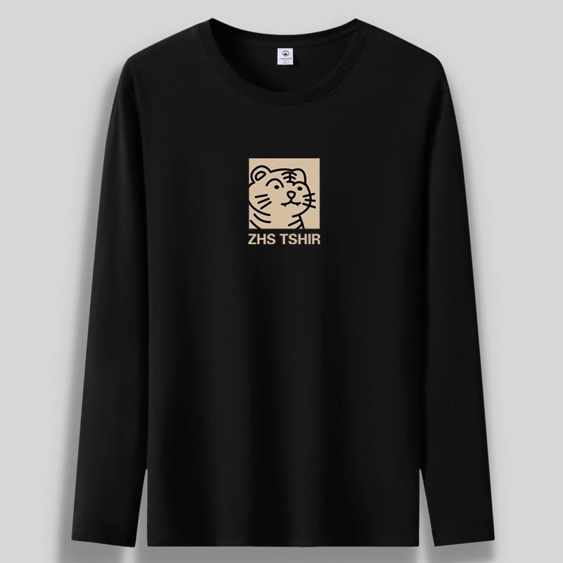 Tiger Cub S-5XL Mens Long Sleeved Tee Shirt Pure Cotton Man Casual Pullovers Large Size