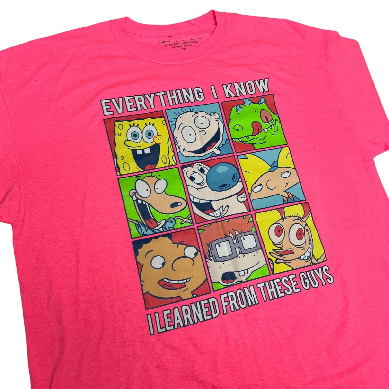 Nickelodeon Men’s XL Learned from these guys T-Shirt Arnold Sponge Rugrats Ren XL