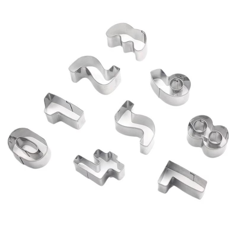 Stainless Steel Number Cookie Mold Set