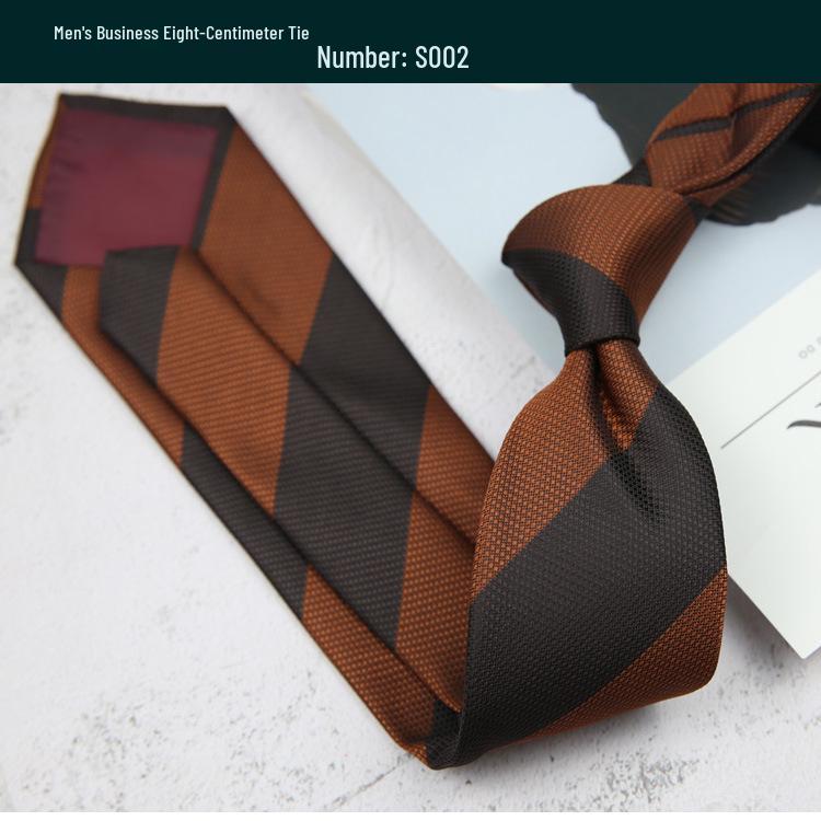 Retro Polka Dot and Stripe Men's Tie - 8cm Business Casual Korean Style Fashion Accessory