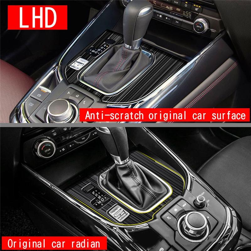 Car Stainless Steel Central Gear Shift Panel Control Panel Decal Interior Modification for Mazda CX9 CX-9 + LHD