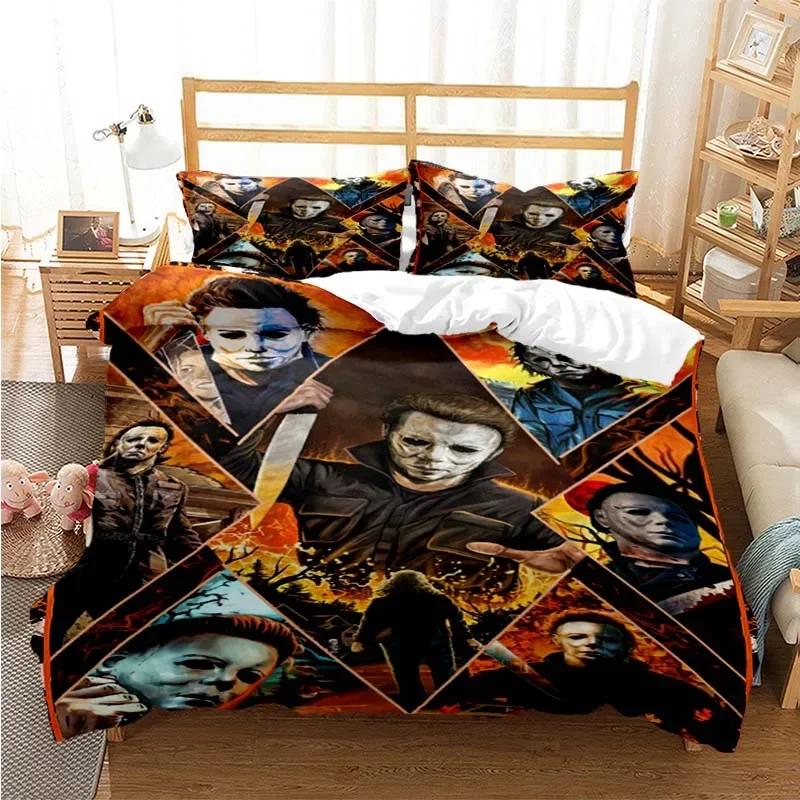 Halloween Michael Myers 3D Printed Bedding Set Duvet Covers Pillowcases Comforter Bedding Set Bedclothes Bed Linen