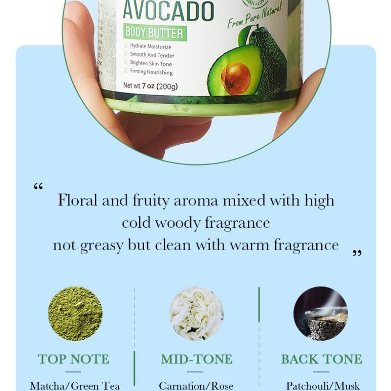 Avocado Body Butter Moisturizer 200g Hydrating and Moisturizing Body Lotion Skin Care Products