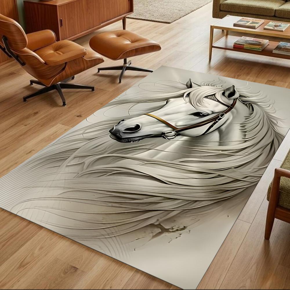 Sunset Horses Running Wild Non-Slip Home Carpet Design for Office Decor Living Room Gift