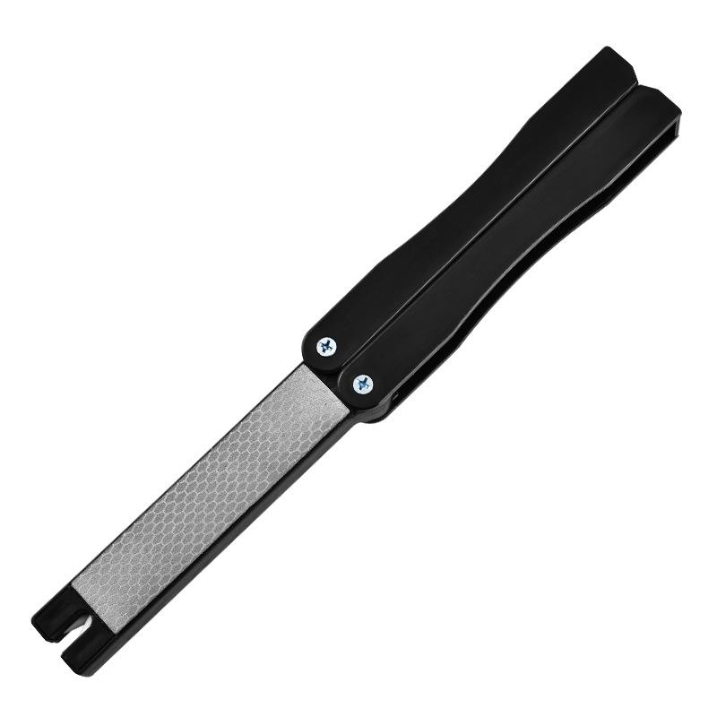 1PC Outdoor Folding Knife Sharpener Portable Knife Sharpener Double Sided Coarse Sharpener Emery Grinding Fish Hook Sharpener