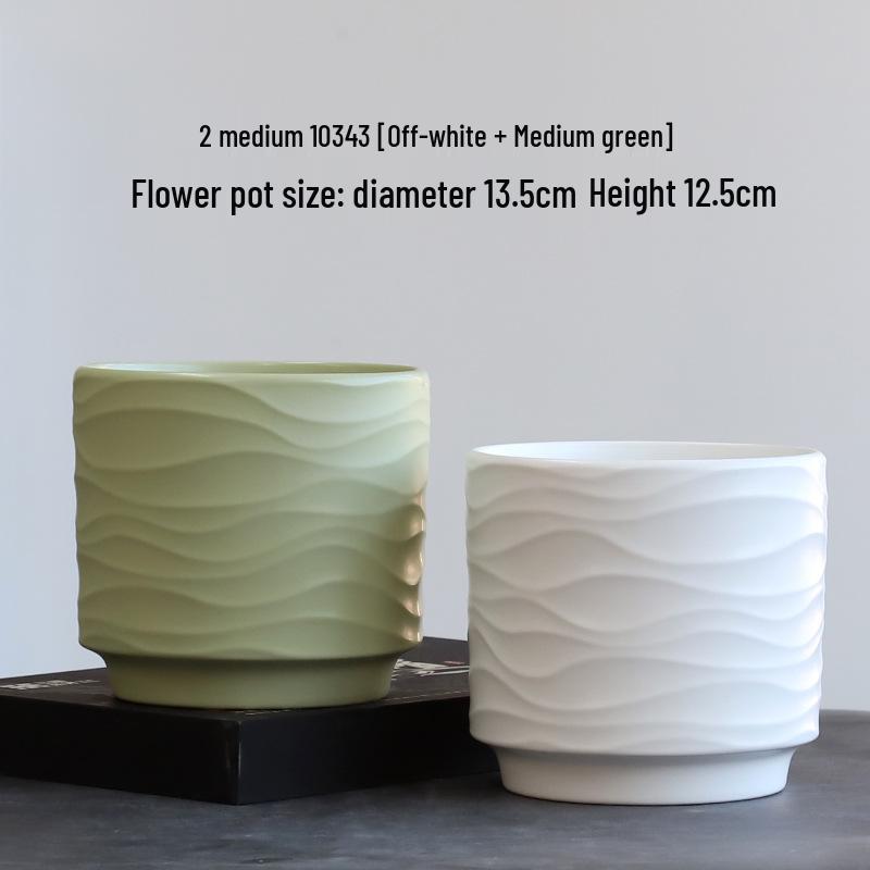 Nordic Minimalist Ceramic Flower Pot with Tray for Phalaenopsis, Orchid, and Succulent Plants