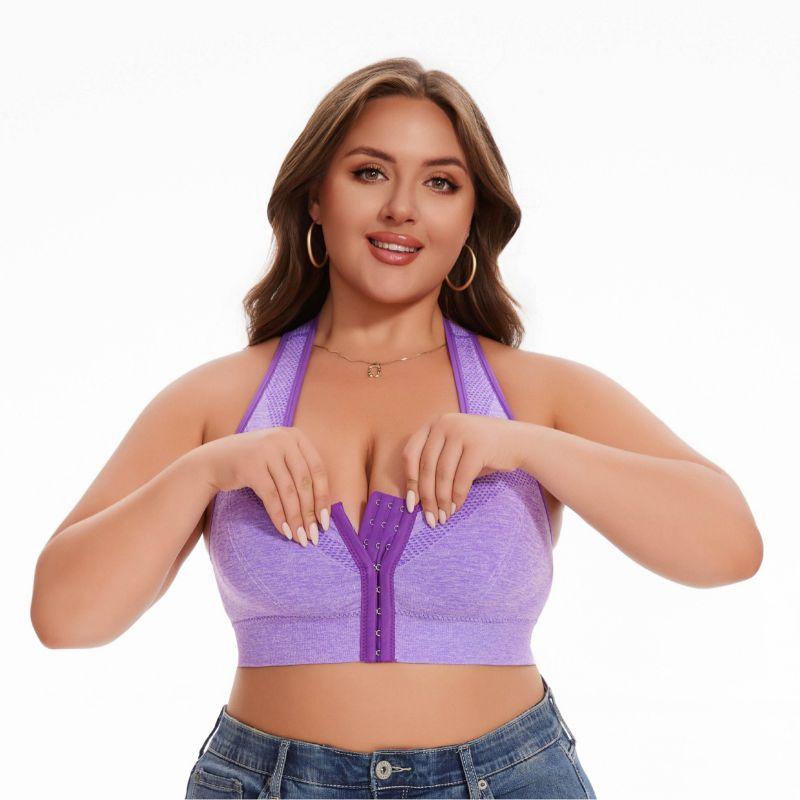 

Женский жилет-бюстгальтер большого размера, широкие бретели, застежка спереди, дышащий спортивный бюстгальтер 5XL