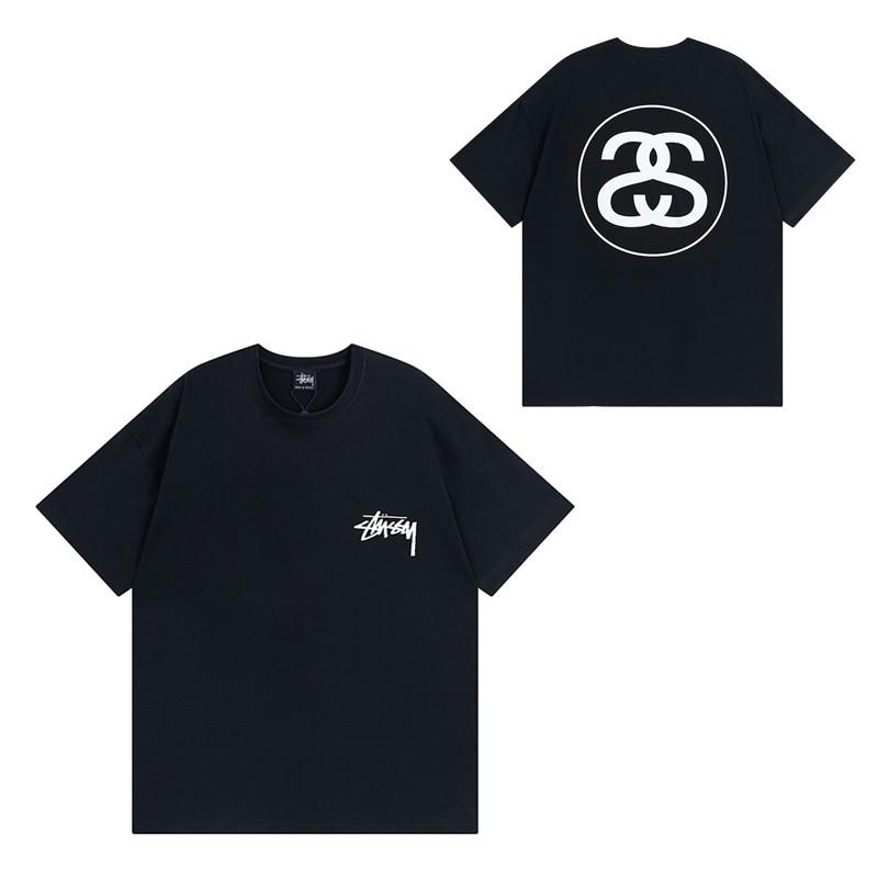 Short Sleeve T-Shirt Couples Street Style Letter Print Loose Fit Breathable Top