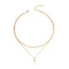 Virgin Cross Necklace Jewelry Versatile Full Diamond Fashion Personality Simple Multi-layer Necklace Women