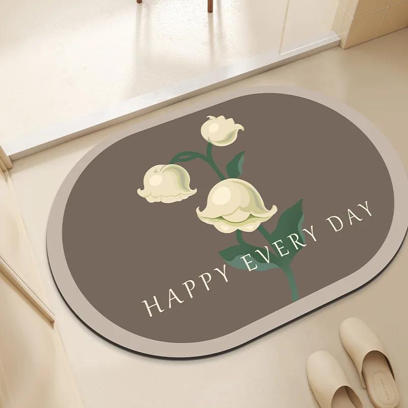 Toilet door floor mat Diatom mud absorbent non-slip mat Toilet carpet Bathroom floor mat Silicone door mat Household