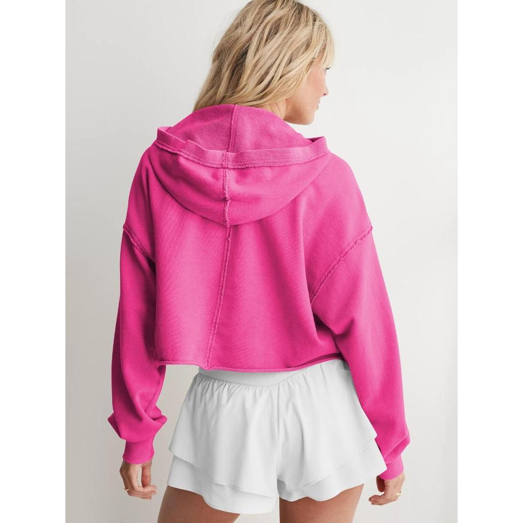 Women's Oversized Fashion V-Neck Hoodie Long Sleeve Pullover Casual Sweatshirt Trendy Autumn Spring Tops