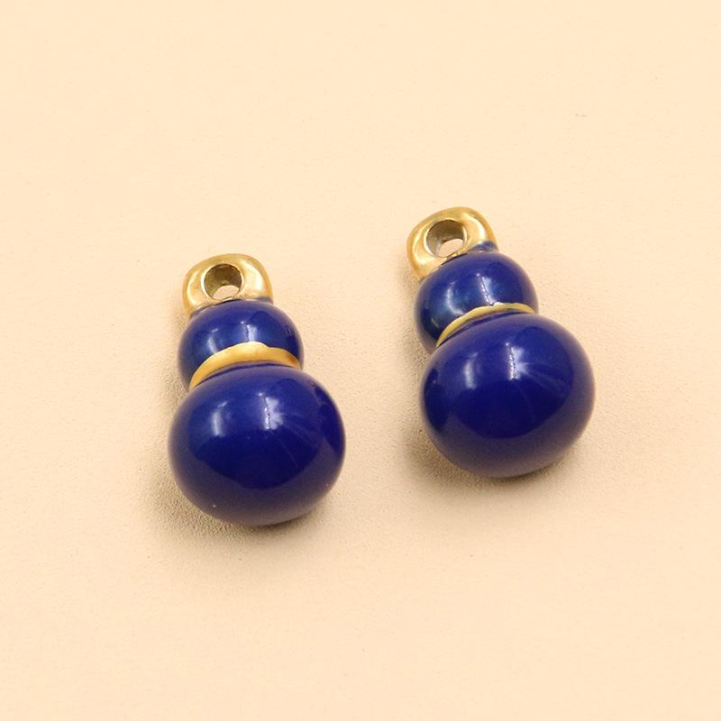 

9x16mm Stainless Steel Enamel Seven-Star Gourd Pendant for Necklaces & Bracelets 1 piece темно-синий