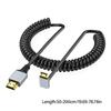 4K Mini Video Cable Male to Male Coiled Line 4K60Hz 90 Degree Option for GPU Cards Laptops Tablets 50-200CM Retractable