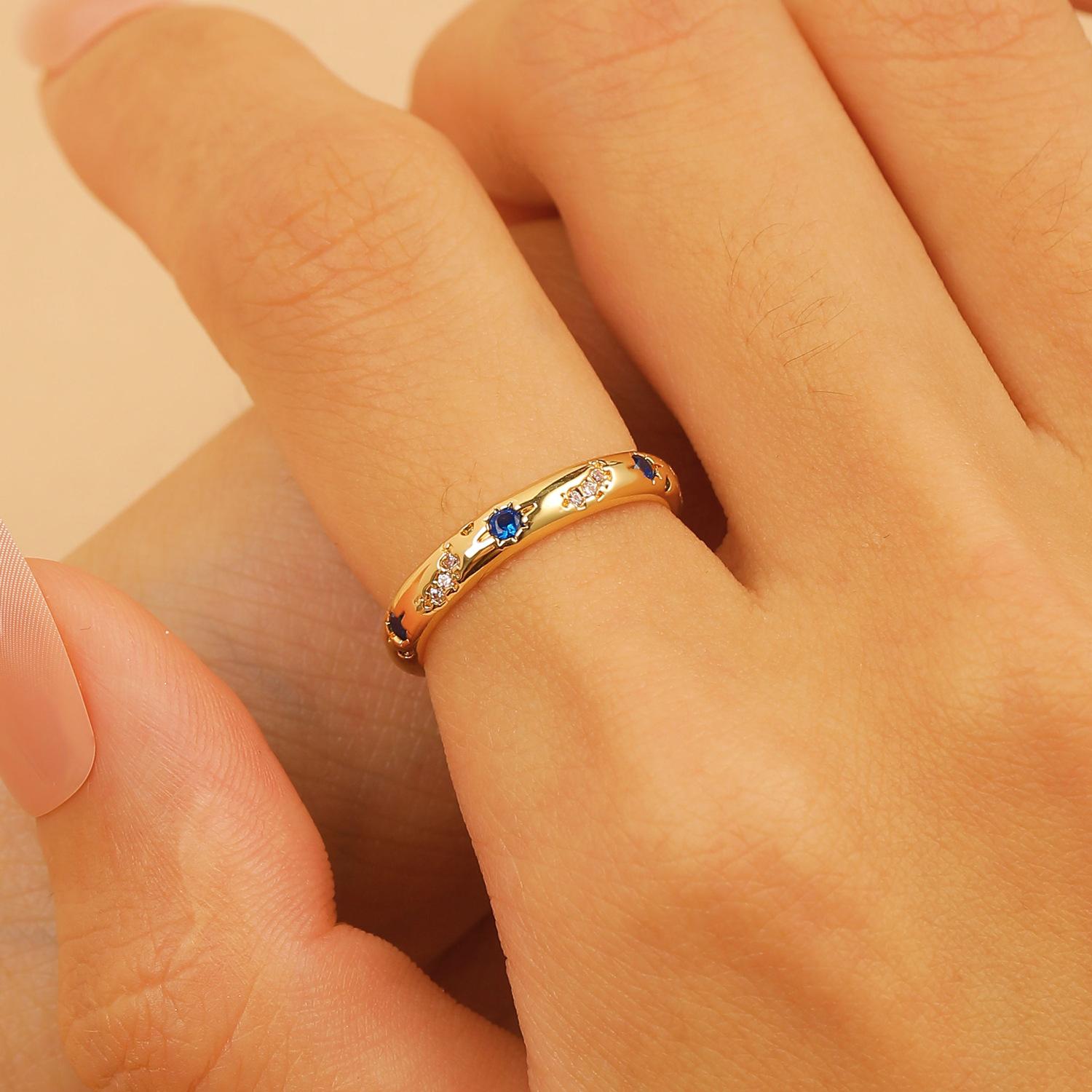 

2026 hot sale, simple light luxury circle earrings, blue mango moon zircon earrings, fashionable earrings, women s wholesale