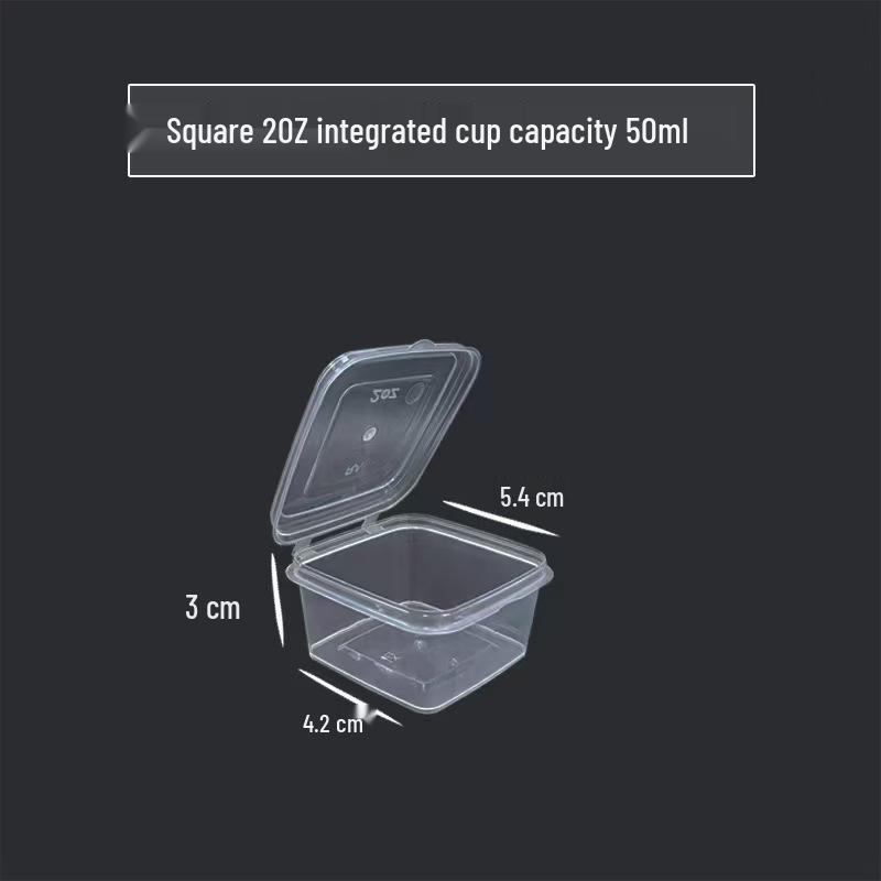 2oz Hong Kong Style Rectangular Chili Oil Slime Sauce Cup - Disposable Seasoning Dish