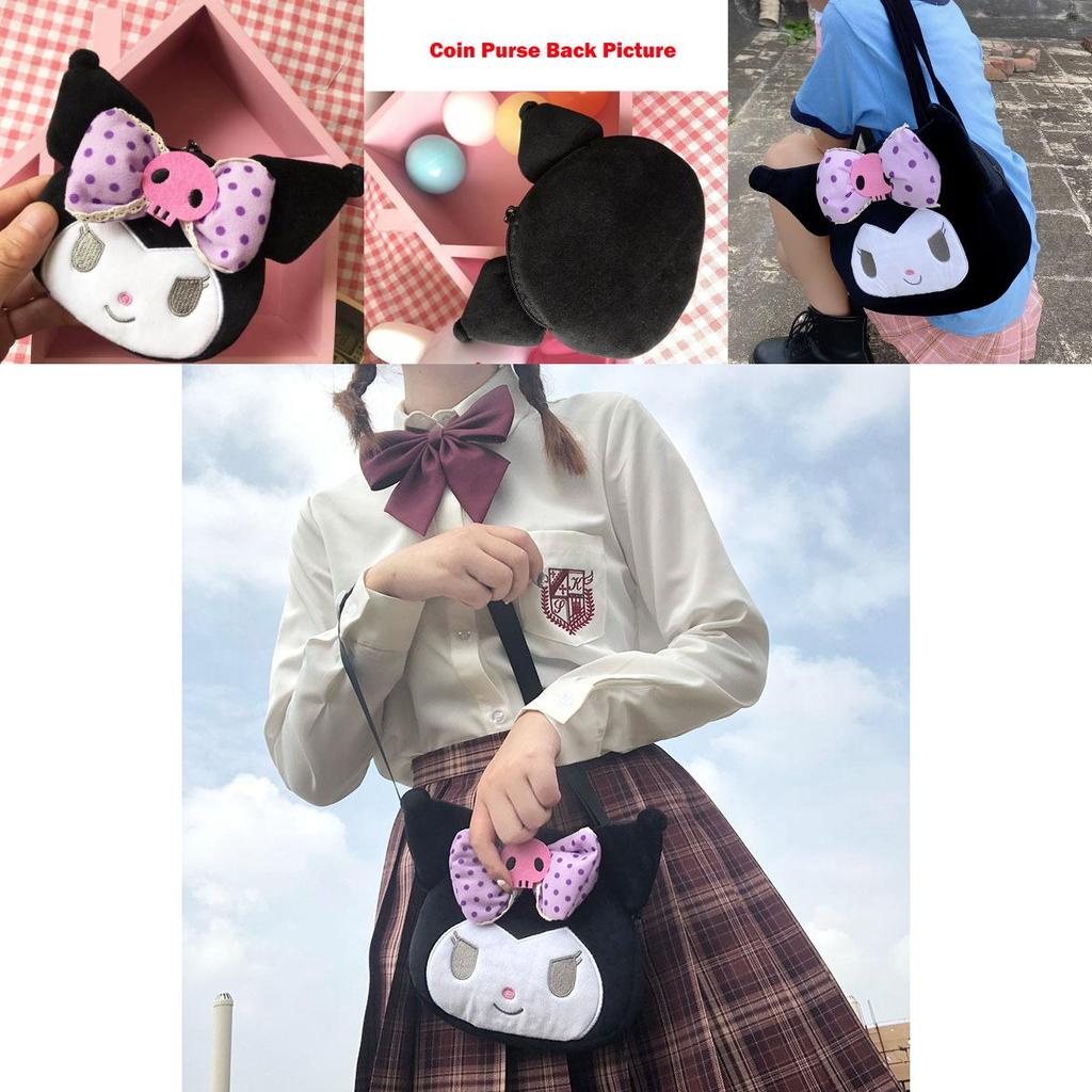 Adorable Kuromi Plush Handbag For Women And Girls Featuring Cute Kawaii Design
