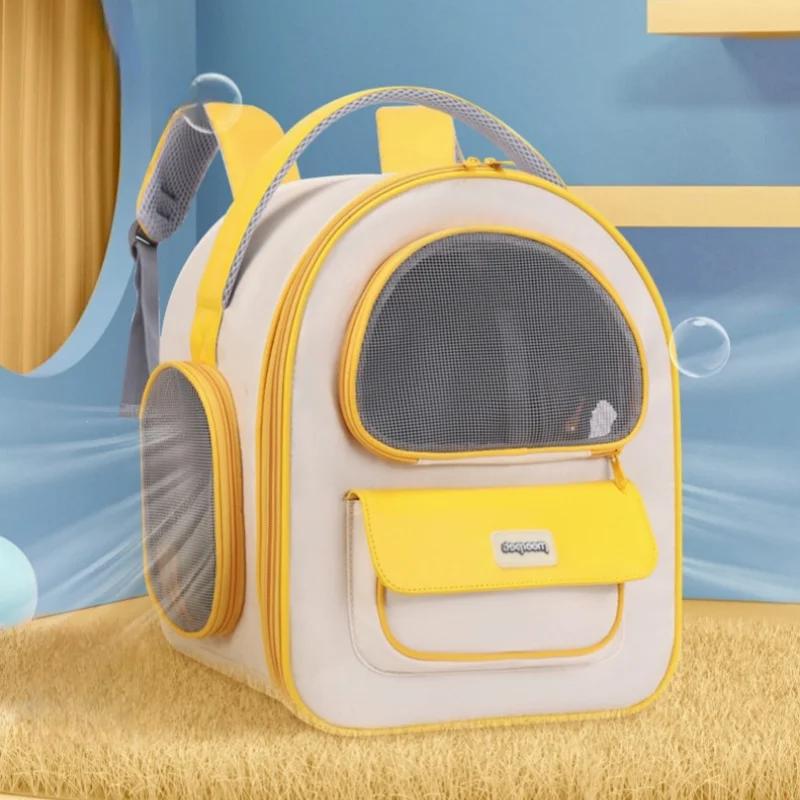 Oxford Cloth Breathable Cat Carrier Bags Portable Cat Bag Resistant Pet Bag Outdoor Pet Backpack Folding Cat Transport Bag