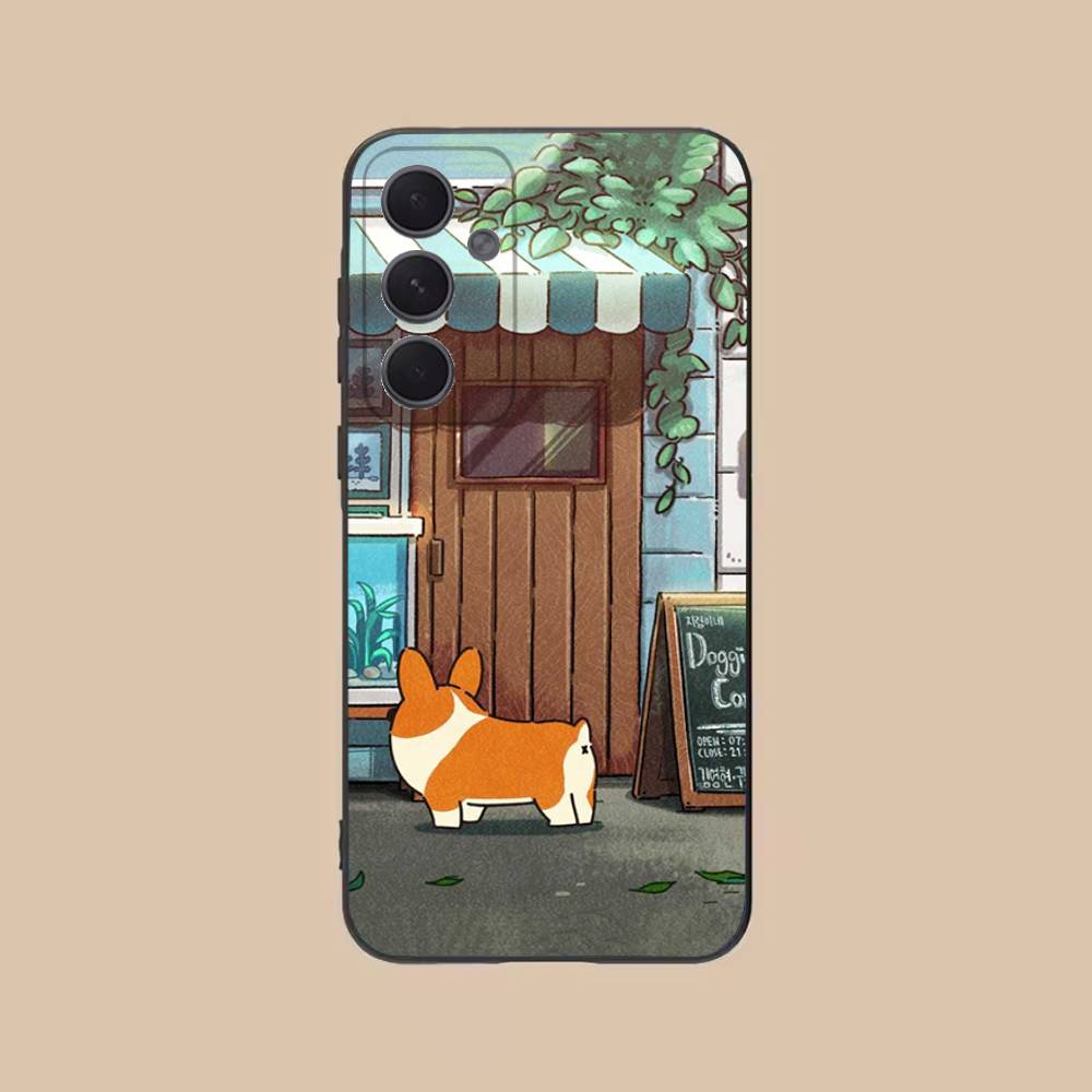 

Cute Corgi Phone Case For Samsung S25,24,21,22,23,20,S30,Ultra,Plus,Fe,Lite,Note,5G Black Cover SamsungS24ULTRA
