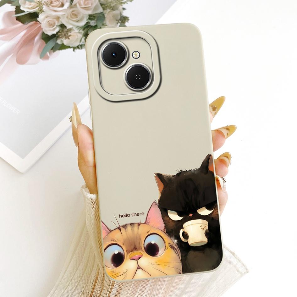 For Tecno Spark 40C Case KM4k Fashion Painted Liquid Silicone Soft TPU Shockproof Cover For Tecno Spark40C Pop 10 Pro Phone Case