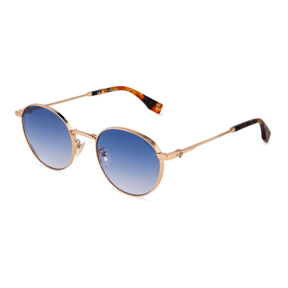 Police Splu73 Gafas Shiny Rose Men's (1 pack), Gold, 52/21/145