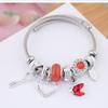 Fashion Ladies Zircon Swan Love Beads Bracelet for Ladies