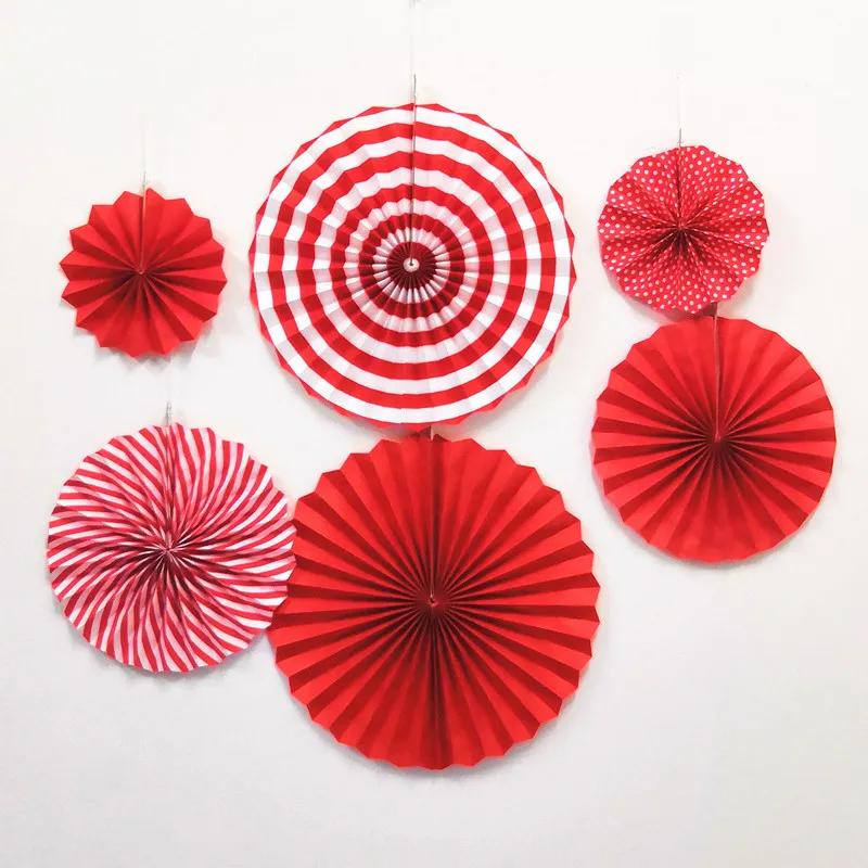 

6Pcs/Set DIY Handmades Paper Tissue Paper Fans Hanging Crafts Flower Paper for Baby Shower Wedding Party Birthday Festival Decor
