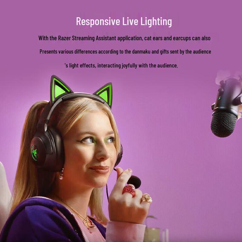 Razer Kraken V2 Kitty Edition Wired Gaming Headset