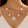 Geometric Starfish Pendant Necklace With Electroplated Alloy Chain For Women And Men
