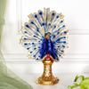 European Peacock Ornament: Elegant Resin Craft for Living Room and Entryway Décor