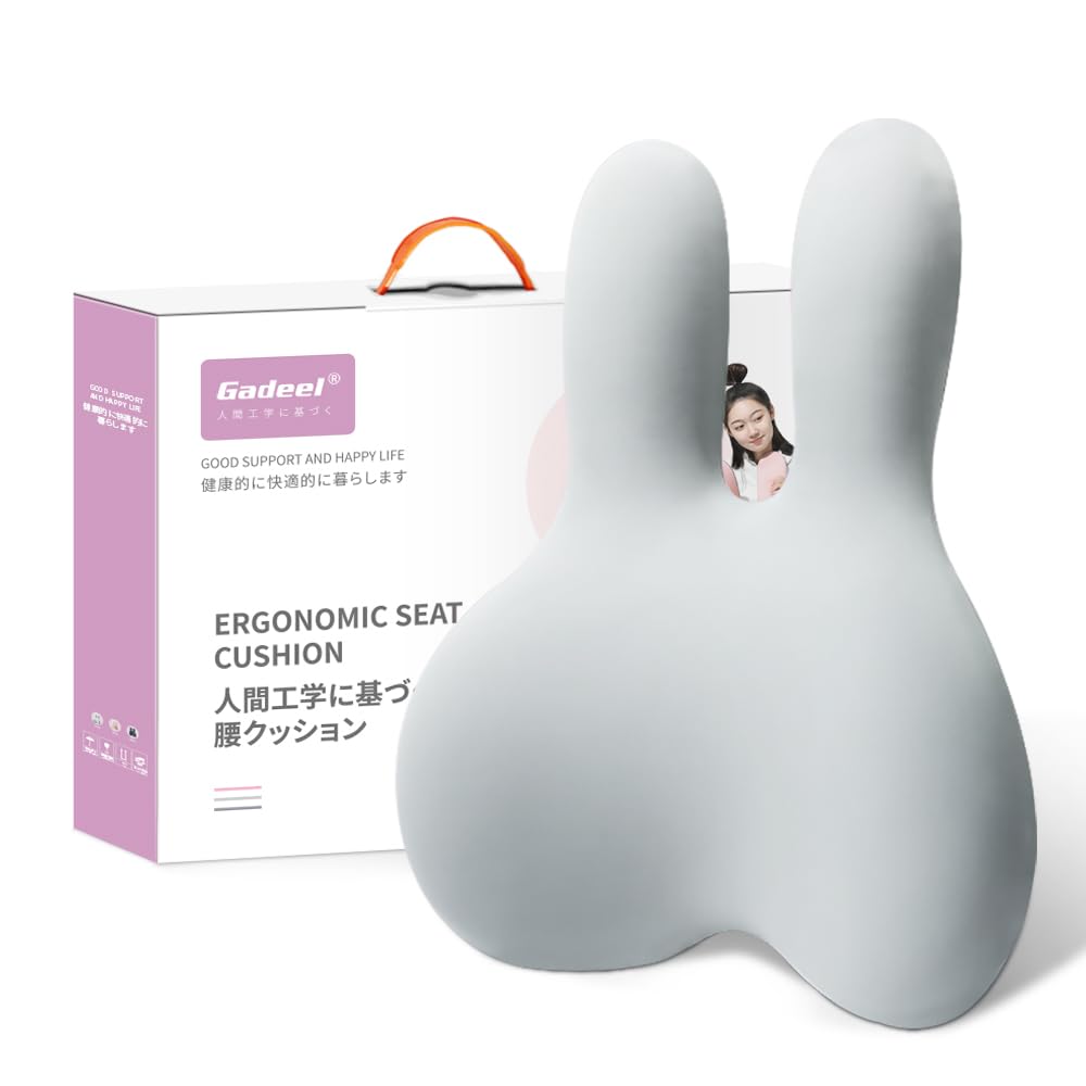 Gadeel Lumbar Support Cushion Memory Foam Backrest Cushion Ergonomic Breathable Cute Relaxing Cushion Adjustable Mounting Band Washable Cover 6790₽