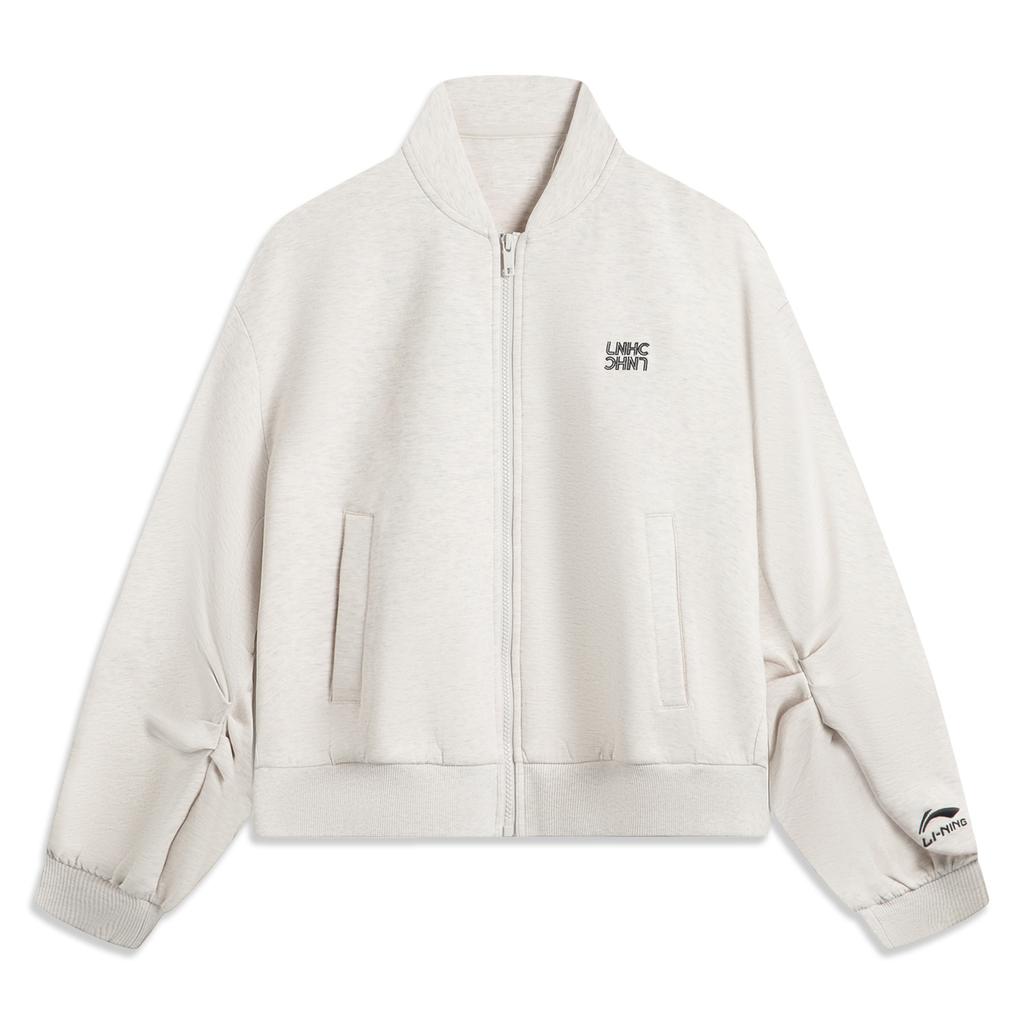 Li Ning Sports Lifestyle Series High Street American Vintage Letter Zipper Comfortable Breathable Versatile Loose Jacket Women jackets AWDV418-1