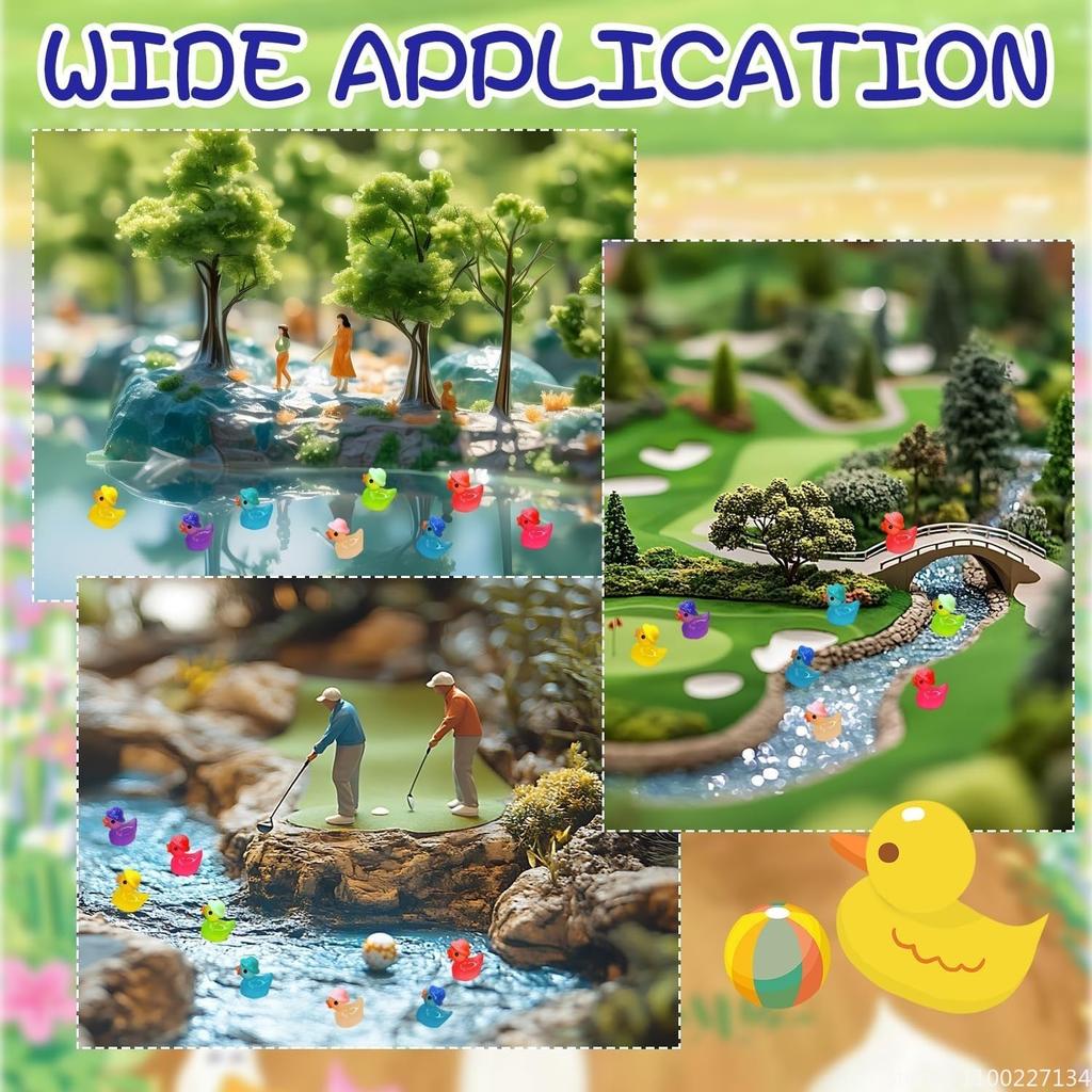 100/50Pcs Glow In The Dark Mini Resin Ducks For Garden Aquarium Micro Landscape Potted Plant Decor Miniature Plastic Ornament