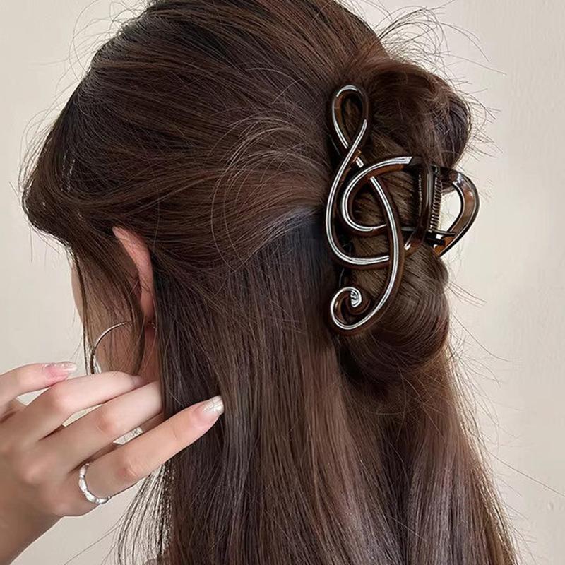 Fashion Leopard Mobius Strip Shape Hair Claw Clip For Women Large Size Barrettes Musical Note Hairpin Ponytail Hair Accessories