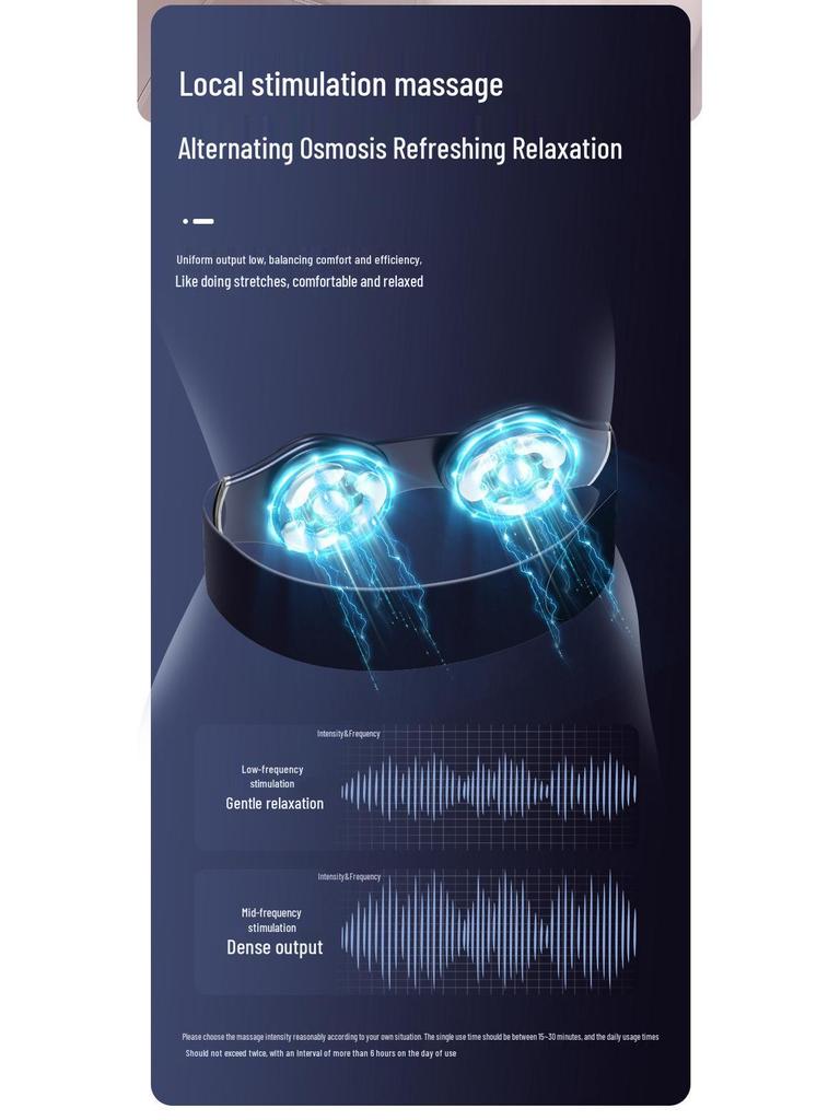 Dual Motor Abdominal Massager with Microcurrent, Heating, and Vibration - LCD Display