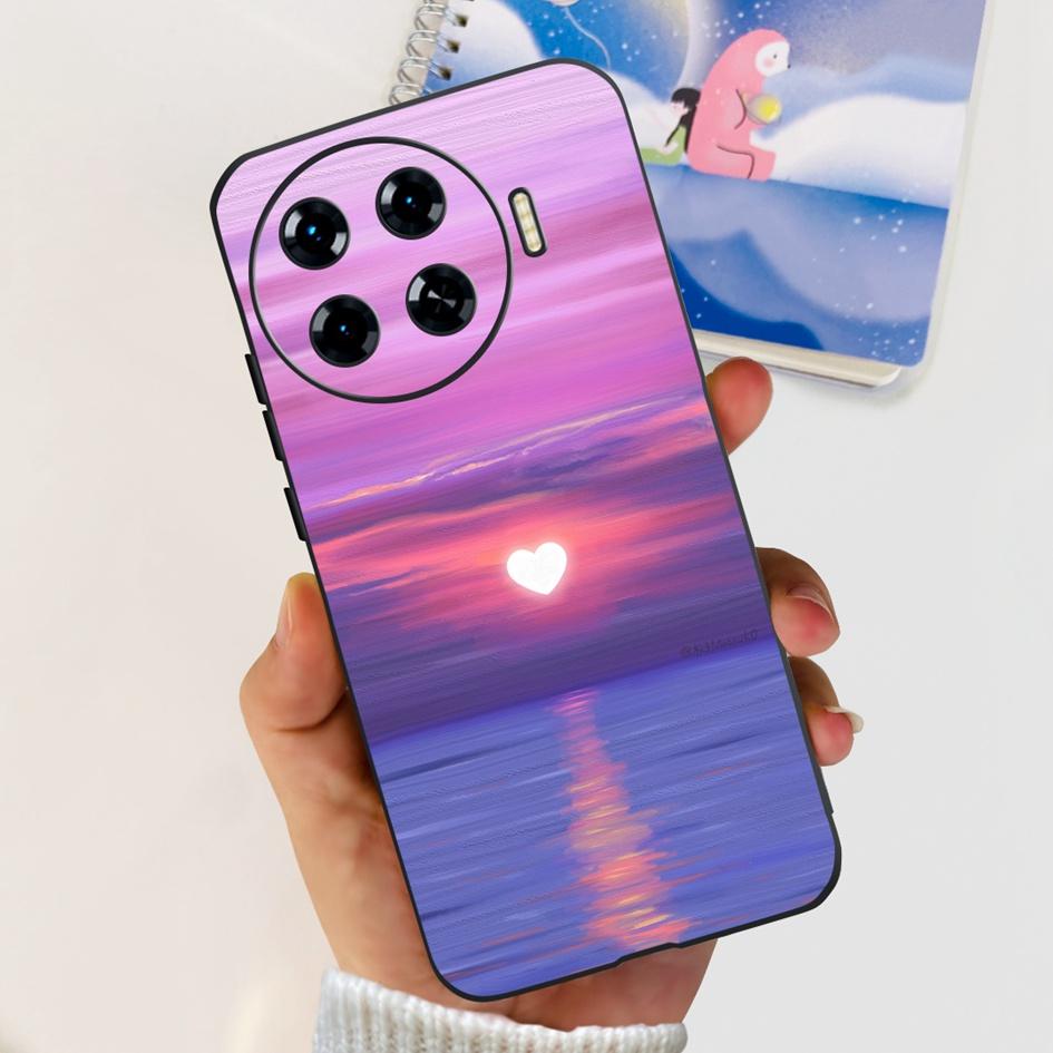 Für Tecno Spark 20 Pro+ KJ7 Hülle 2024 Süßes Herz Dinosaurier Cartoon Stoßfest Weiche Hülle Für Tecno Spark 20 Pro Plus Etui Funda