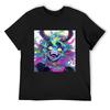 Adorable Crazy Bright Blue Demon Anime Girl T-Shirt Funny Gifts Custom T Shirt Tee Shirts for Men