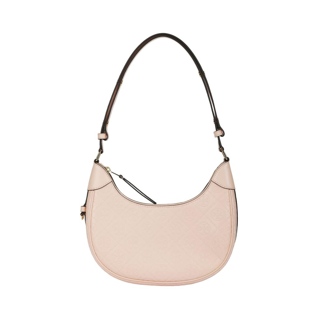 Tory Burch Logo Print Zipper Closure Leather Shoulder Tote Bag Women Bags Pink 158514-652