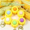 3D Printed Corn Clicker Keychain Durable Stress Relief Fidget Toy Crisp Click Sound for ADHD Kids Adults Relaxing