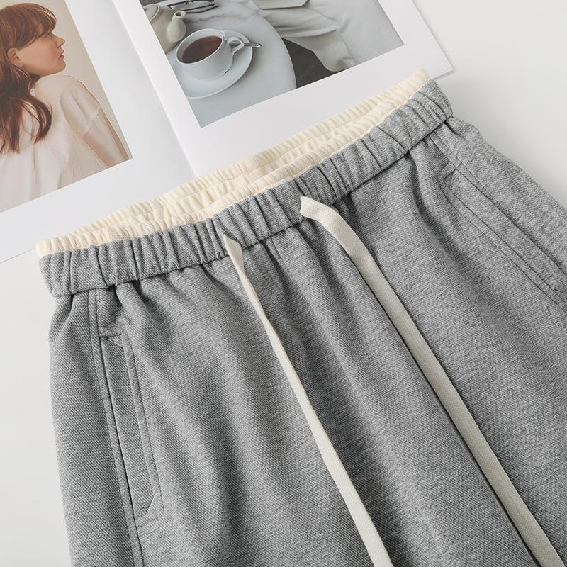 Women's Gray Wide-Leg Slimming Sweatpants - 2025 Spring Collection