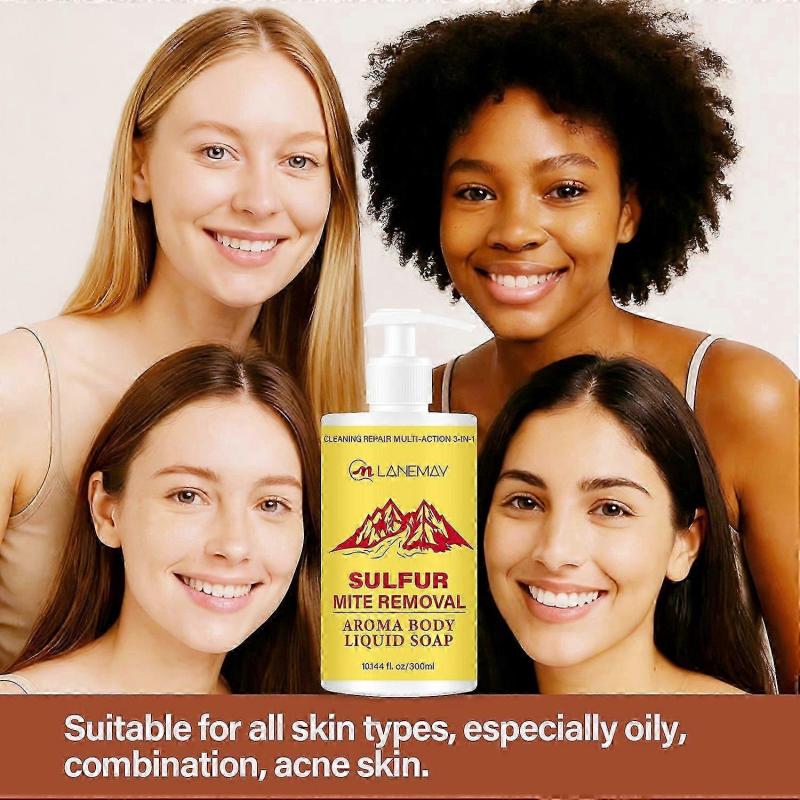 Sulfur Soap Body Wash - Deep Cleansing for Balancing Skin - Gentle Daily Care for Body and Scalp - 300ml for Men and Women