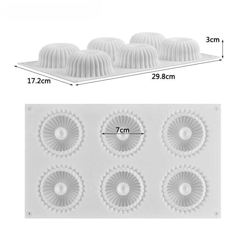 

Mooncake Filling Mould 6 Cavities Strip Circle Silicone Soap Making Tools for DIY Handmade Soap Making Round Soap Candle Molds